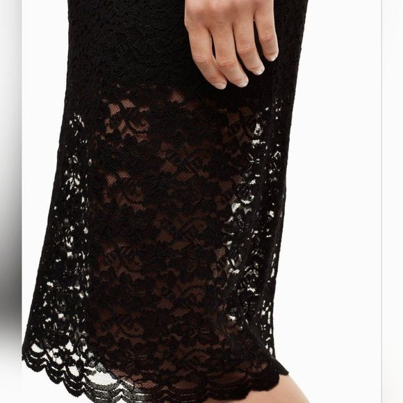 ARITZIA BABATON | Wilbur lace midi skirt in Black - Picture 3 of 9